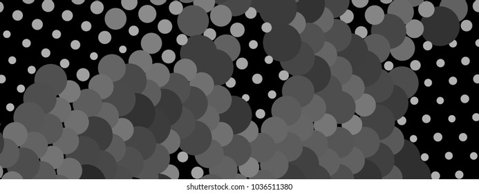 Abstract horizontal background. Spotted halftone effect. Dots, circles. Vector clip art