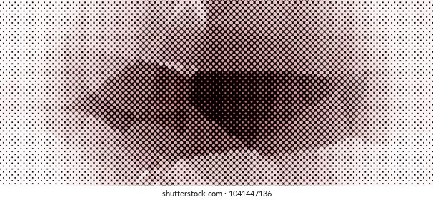 Abstract horizontal background. Spotted halftone effect. Dots, circles. Vector clip art