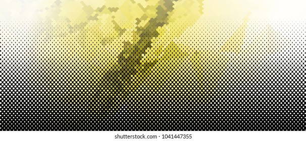 Abstract horizontal background. Spotted halftone effect. Dots, circles. Vector clip art