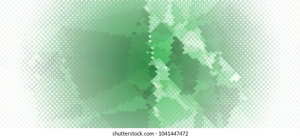 Abstract horizontal background. Spotted halftone effect. Dots, circles. Vector clip art