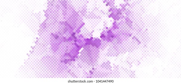 Abstract horizontal background. Spotted halftone effect. Dots, circles. Vector clip art