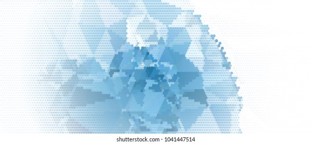 Abstract horizontal background. Spotted halftone effect. Dots, circles. Vector clip art