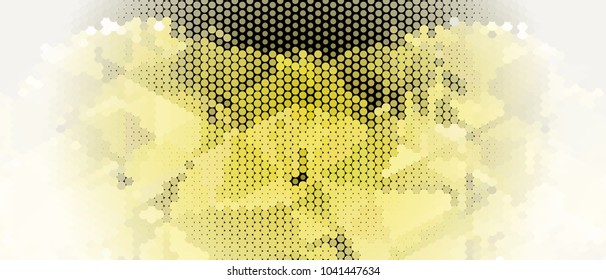 Abstract horizontal background. Spotted halftone effect. Dots, circles. Vector clip art