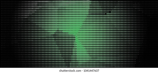 Abstract horizontal background. Spotted halftone effect. Dots, circles. Vector clip art