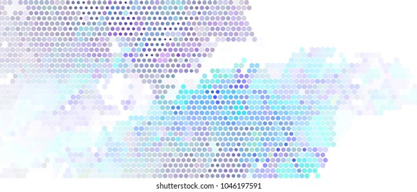 Abstract horizontal background. Spotted halftone effect. Dots, circles. Vector clip art