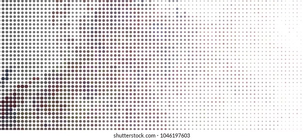 Abstract horizontal background. Spotted halftone effect. Dots, circles. Vector clip art