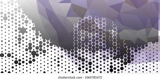 Abstract horizontal background. Spotted halftone effect. Dots, circles. Vector clip art