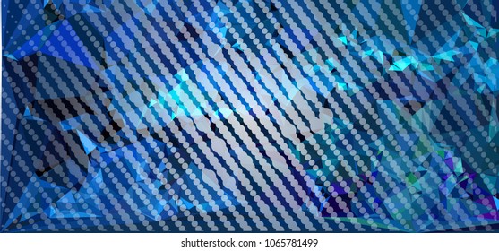 Abstract horizontal background. Spotted halftone effect. Dots, circles. Vector clip art
