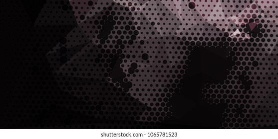 Abstract horizontal background. Spotted halftone effect. Dots, circles. Vector clip art