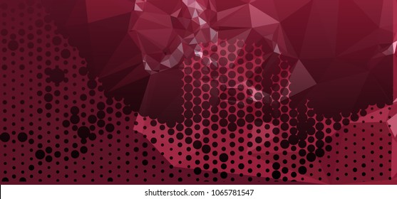 Abstract horizontal background. Spotted halftone effect. Dots, circles. Vector clip art