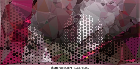 Abstract horizontal background. Spotted halftone effect. Dots, circles. Vector clip art