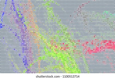 Abstract horizontal background. Spotted halftone effect. Dots, circles. Vector clip art