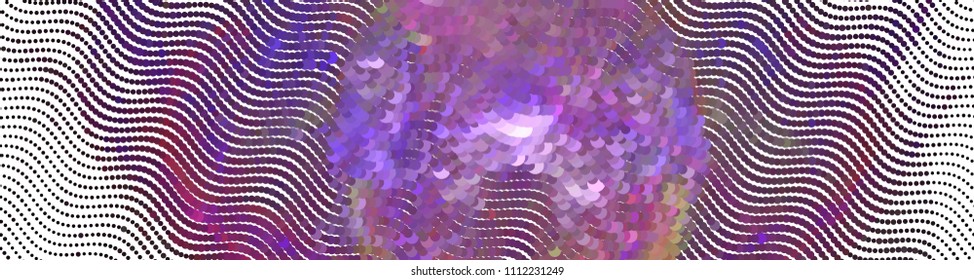 Abstract horizontal background. Spotted halftone effect. Dots, circles. Vector clip art