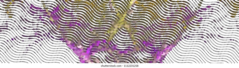 Abstract horizontal background. Spotted halftone effect. Dots, circles. Vector clip art