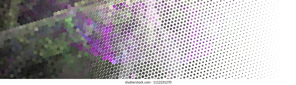 Abstract horizontal background. Spotted halftone effect. Dots, circles. Vector clip art