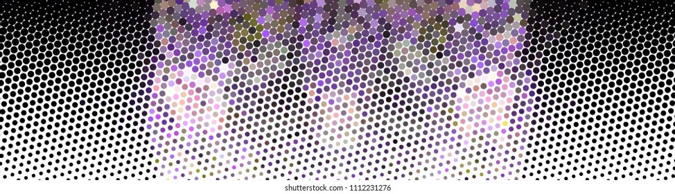 Abstract horizontal background. Spotted halftone effect. Dots, circles. Vector clip art