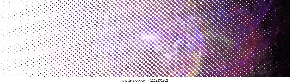 Abstract horizontal background. Spotted halftone effect. Dots, circles. Vector clip art
