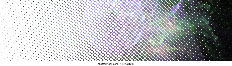 Abstract horizontal background. Spotted halftone effect. Dots, circles. Vector clip art