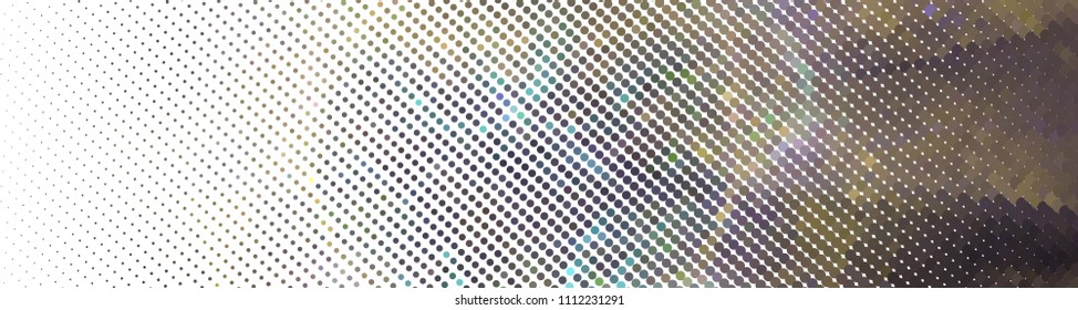 Abstract horizontal background. Spotted halftone effect. Dots, circles. Vector clip art