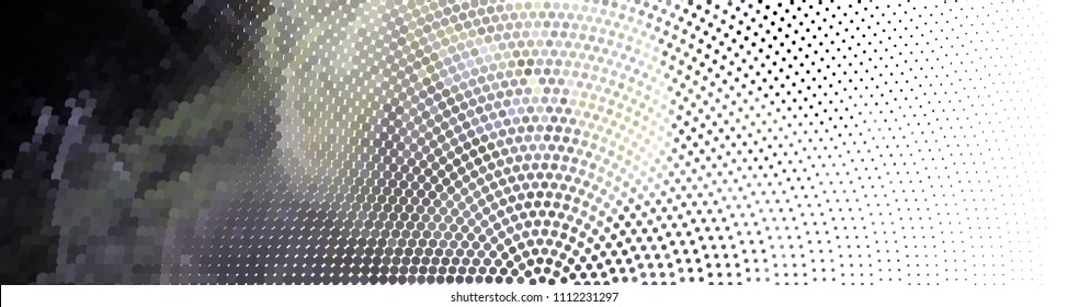 Abstract horizontal background. Spotted halftone effect. Dots, circles. Vector clip art