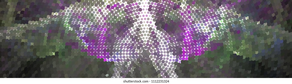 Abstract horizontal background. Spotted halftone effect. Dots, circles. Vector clip art