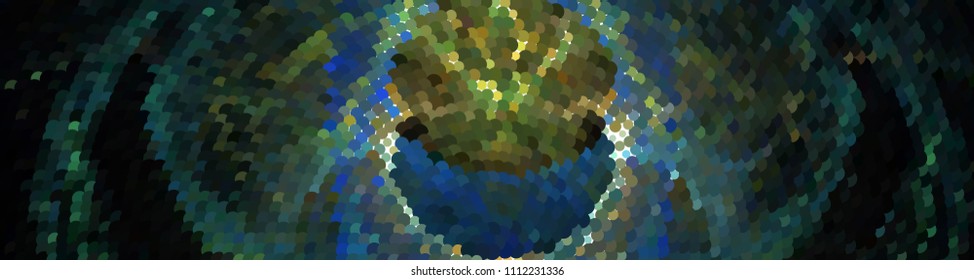 Abstract horizontal background. Spotted halftone effect. Dots, circles. Vector clip art