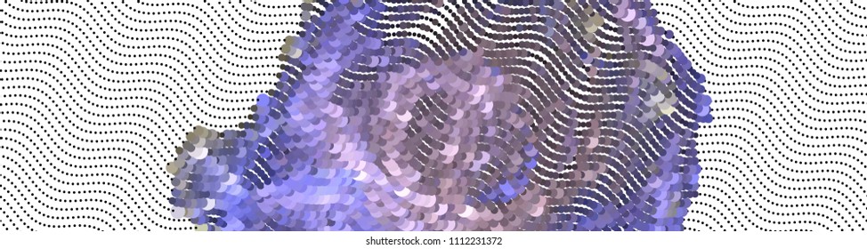 Abstract horizontal background. Spotted halftone effect. Dots, circles. Vector clip art