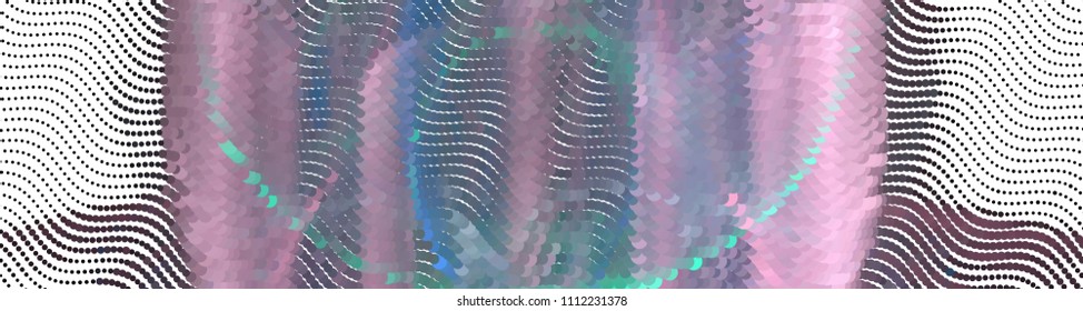 Abstract horizontal background. Spotted halftone effect. Dots, circles. Vector clip art
