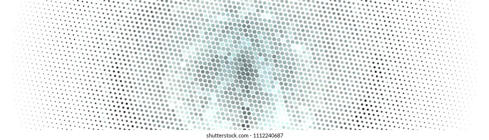 Abstract horizontal background. Spotted halftone effect. Dots, circles. Vector clip art