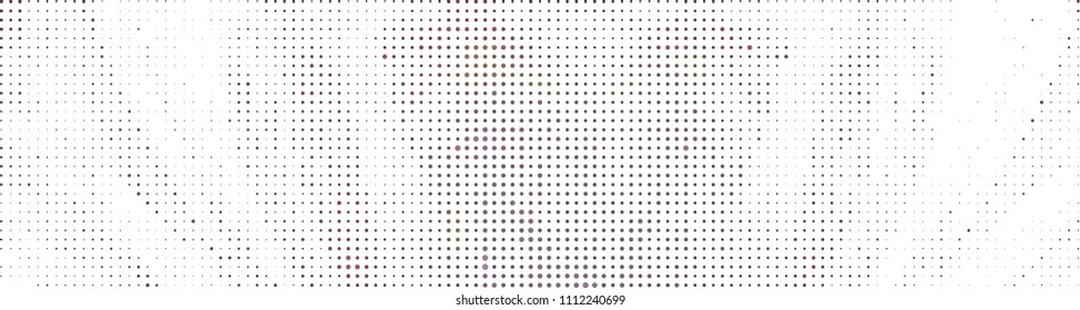 Abstract horizontal background. Spotted halftone effect. Dots, circles. Vector clip art