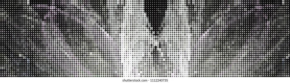 Abstract horizontal background. Spotted halftone effect. Dots, circles. Vector clip art