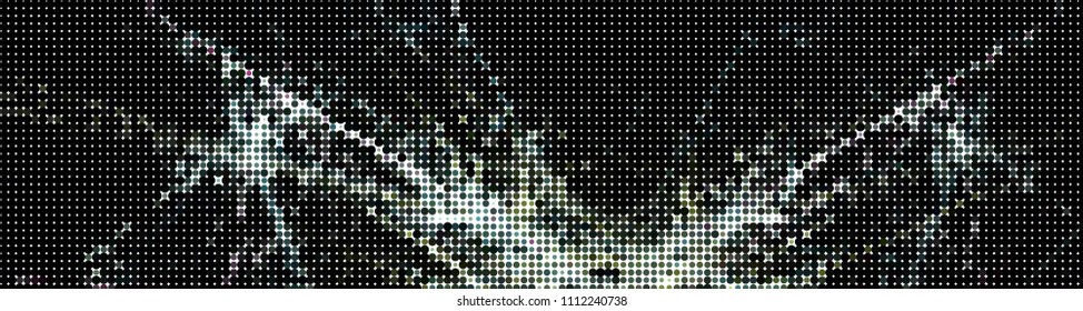 Abstract horizontal background. Spotted halftone effect. Dots, circles. Vector clip art