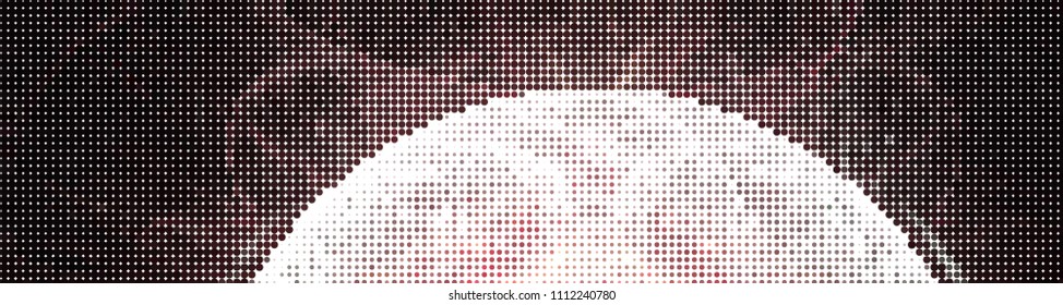 Abstract horizontal background. Spotted halftone effect. Dots, circles. Vector clip art