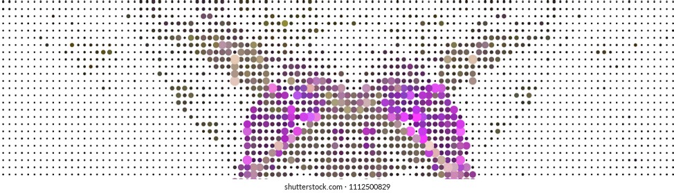 Abstract horizontal background. Spotted halftone effect. Dots, circles. Vector clip art