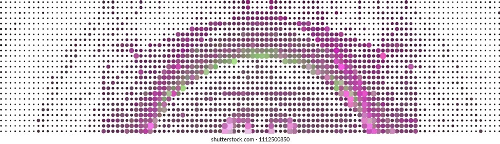 Abstract horizontal background. Spotted halftone effect. Dots, circles. Vector clip art