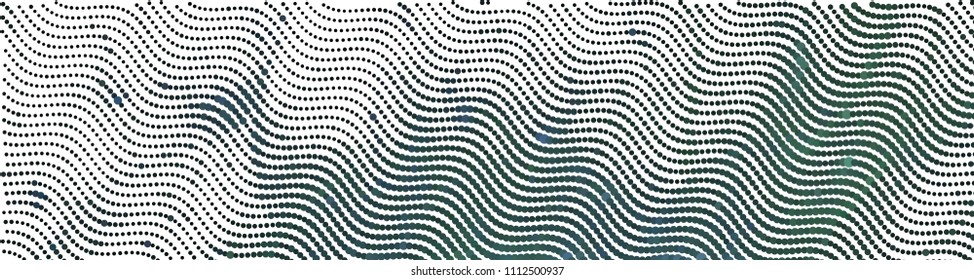 Abstract horizontal background. Spotted halftone effect. Dots, circles. Vector clip art
