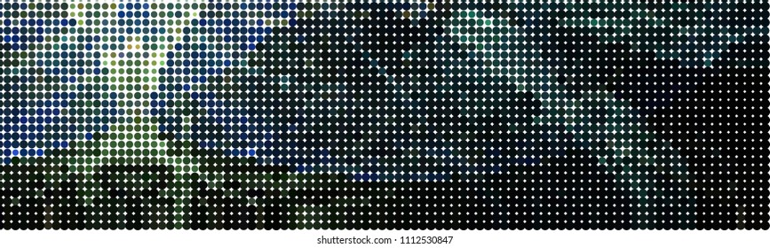 Abstract horizontal background. Spotted halftone effect. Dots, circles. Vector clip art