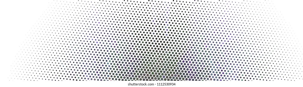 Abstract horizontal background. Spotted halftone effect. Dots, circles. Vector clip art