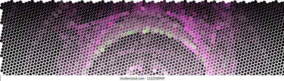 Abstract horizontal background. Spotted halftone effect. Dots, circles. Vector clip art