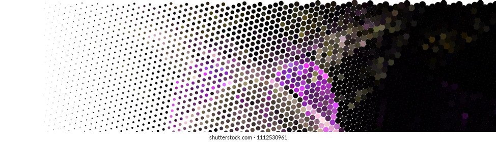 Abstract horizontal background. Spotted halftone effect. Dots, circles. Vector clip art