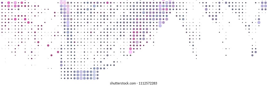 Abstract horizontal background. Spotted halftone effect. Dots, circles. Vector clip art