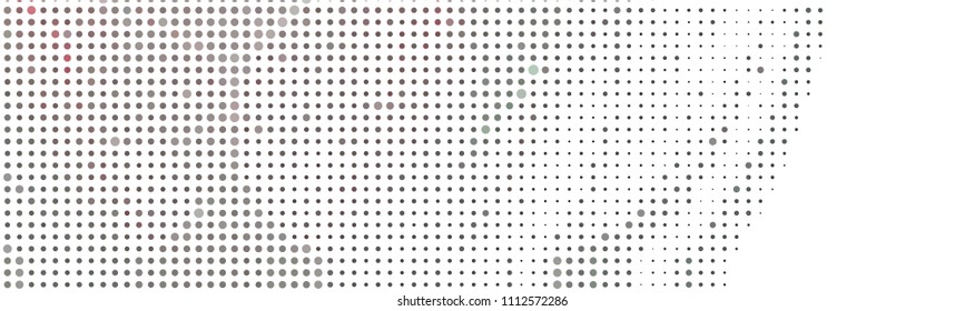 Abstract horizontal background. Spotted halftone effect. Dots, circles. Vector clip art