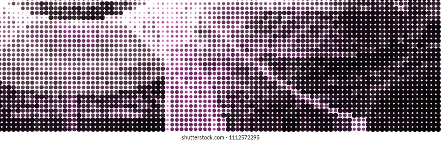 Abstract horizontal background. Spotted halftone effect. Dots, circles. Vector clip art