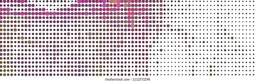 Abstract horizontal background. Spotted halftone effect. Dots, circles. Vector clip art