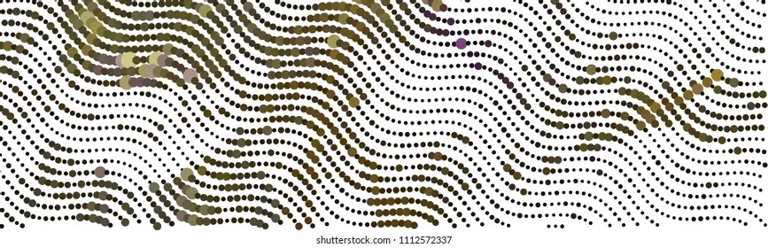 Abstract horizontal background. Spotted halftone effect. Dots, circles. Vector clip art