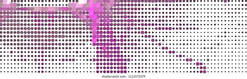 Abstract horizontal background. Spotted halftone effect. Dots, circles. Vector clip art