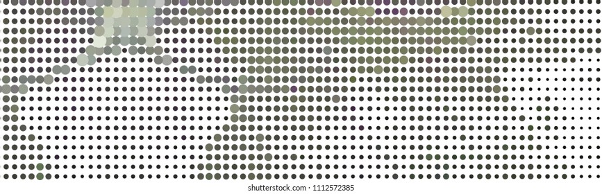Abstract horizontal background. Spotted halftone effect. Dots, circles. Vector clip art