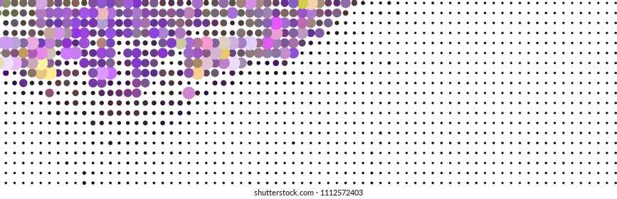 Abstract horizontal background. Spotted halftone effect. Dots, circles. Vector clip art