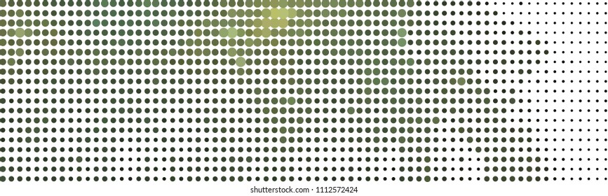 Abstract horizontal background. Spotted halftone effect. Dots, circles. Vector clip art