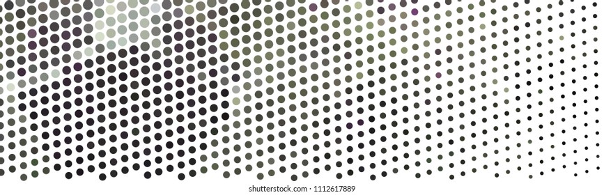 Abstract horizontal background. Spotted halftone effect. Dots, circles. Vector clip art